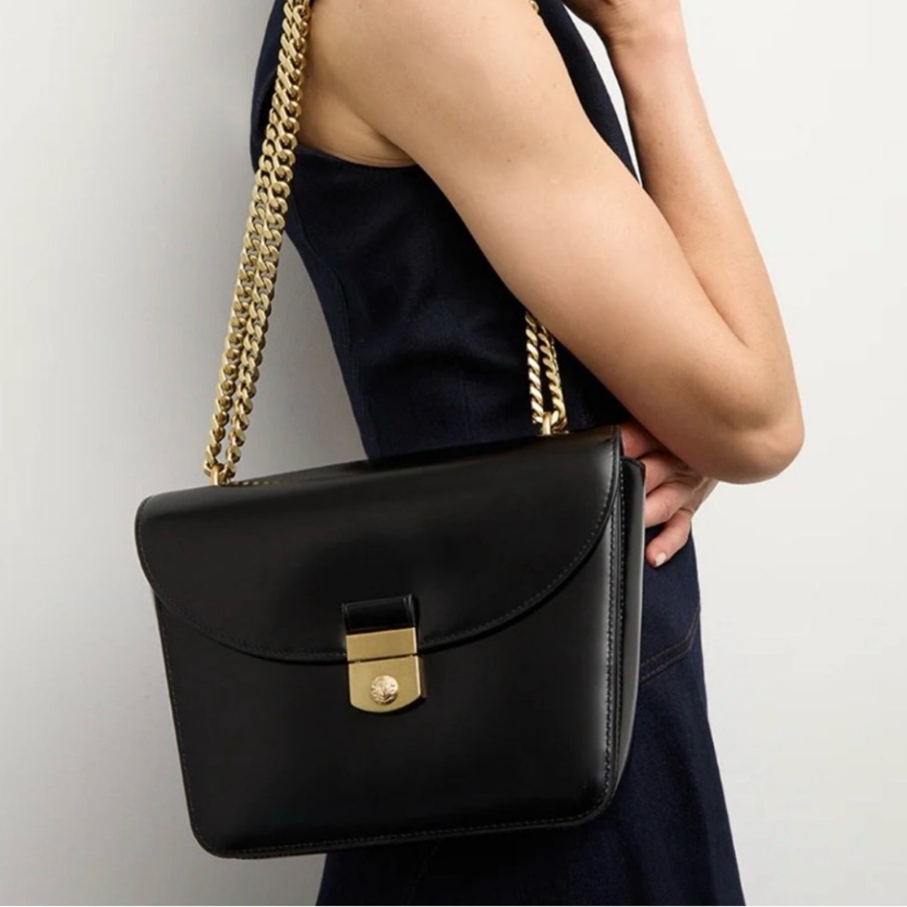 🆕 Veronica Beard Double Link Flap Convertible Leather Shoulder Bag♥︎